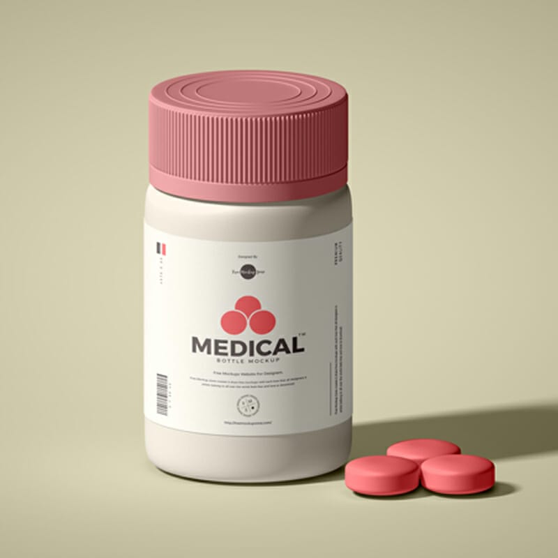 Free Packaging Medical Bottle Mockup