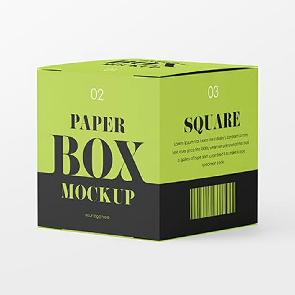 Free Paper Box Mockup