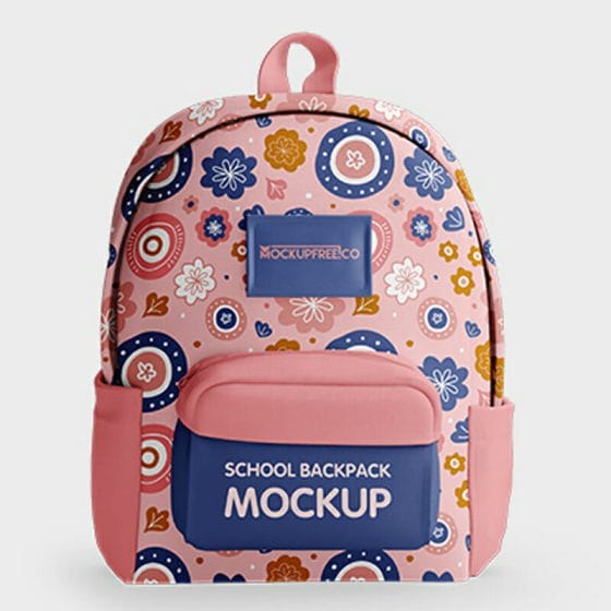 Free School Backpack Mockup