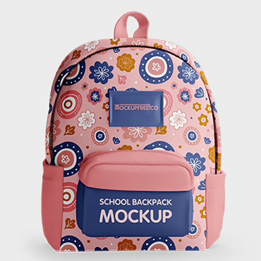 Free School Backpack Mockup