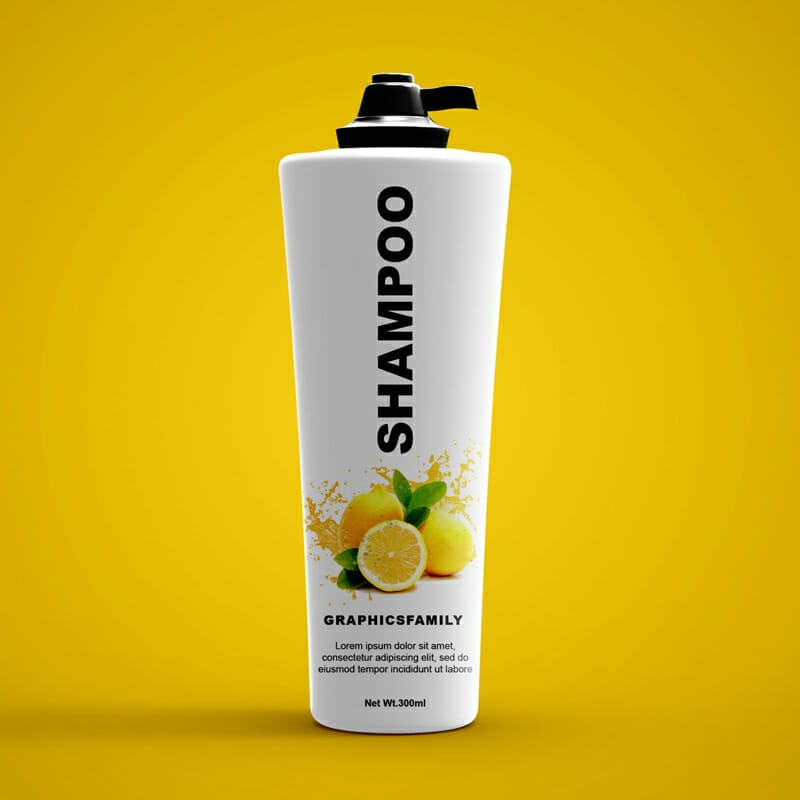 Free Shampoo Cosmetic Bottle Mockup
