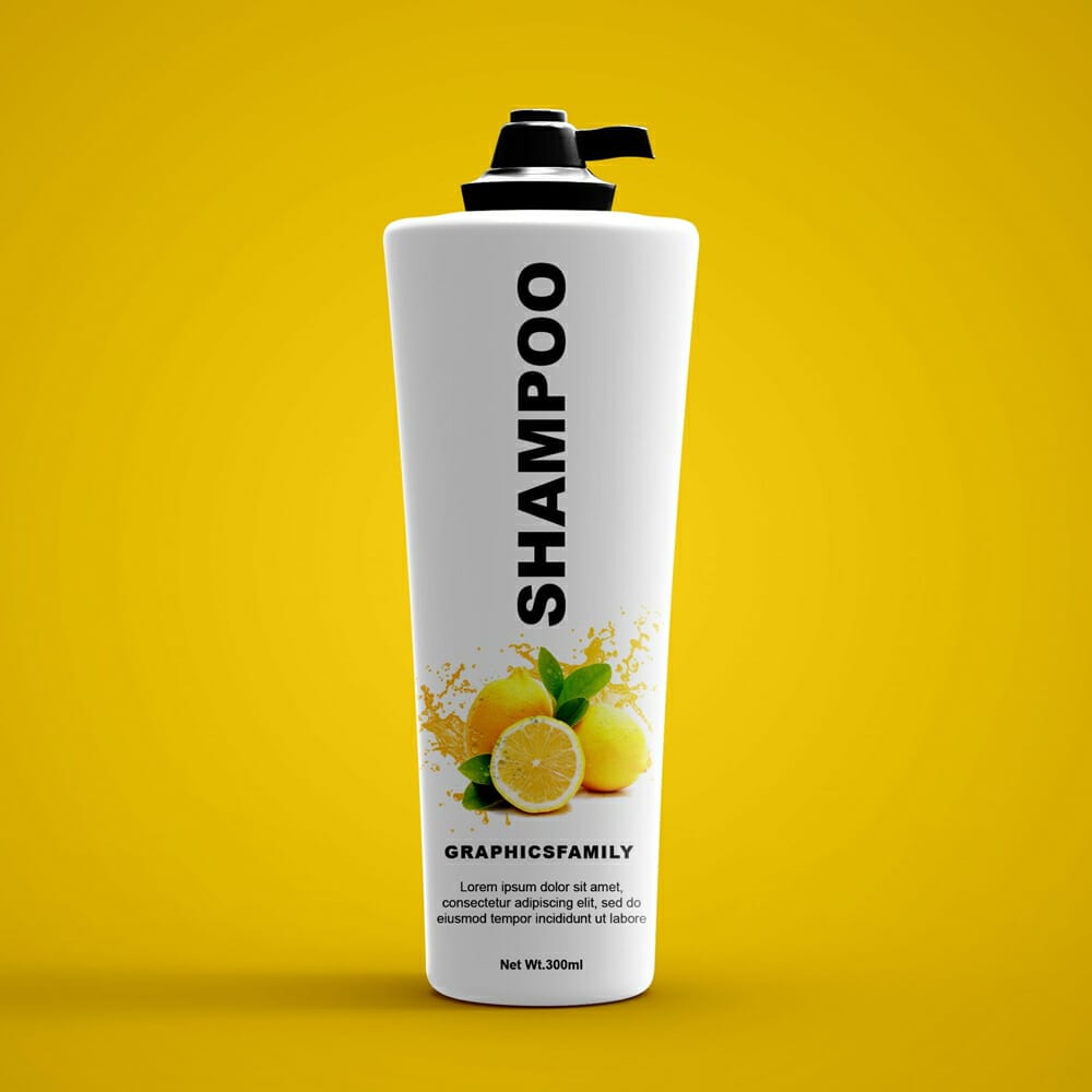 Free Shampoo Cosmetic Bottle Mockup