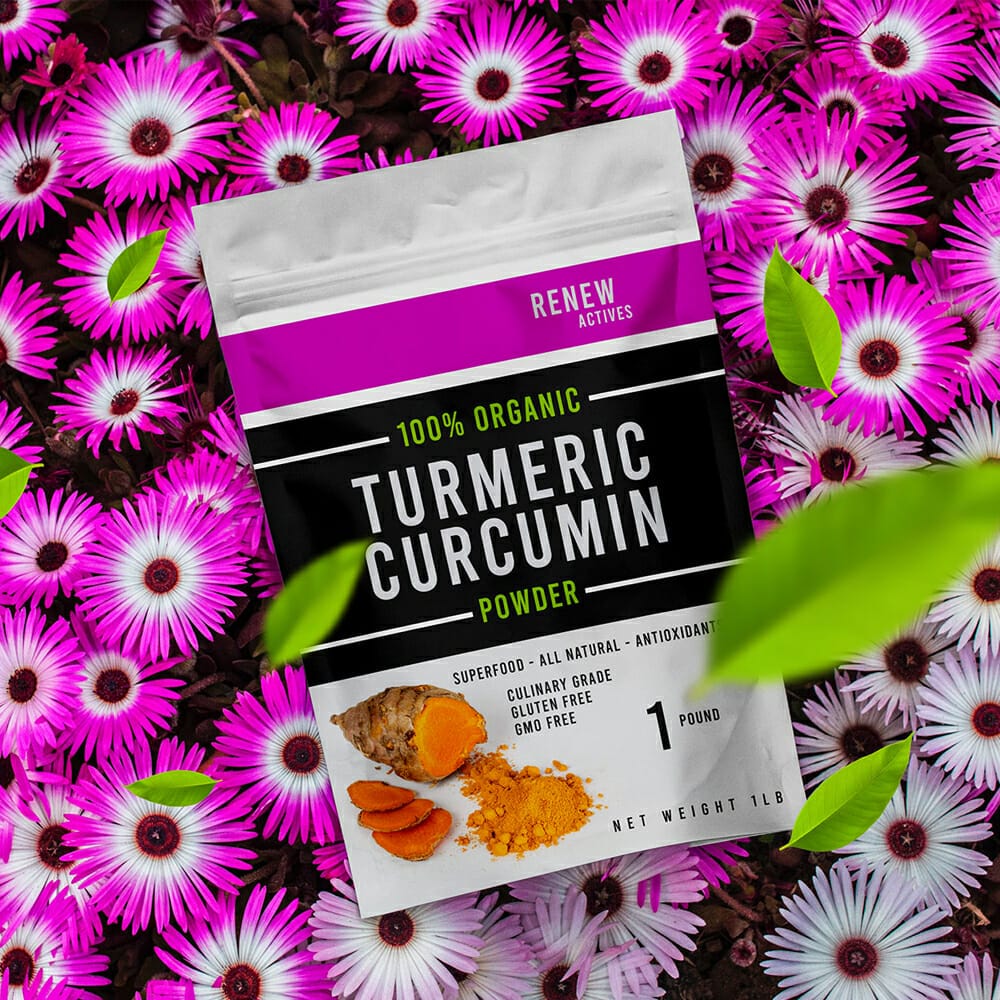 Free Standing Pouch On Flowers Mockup PSD