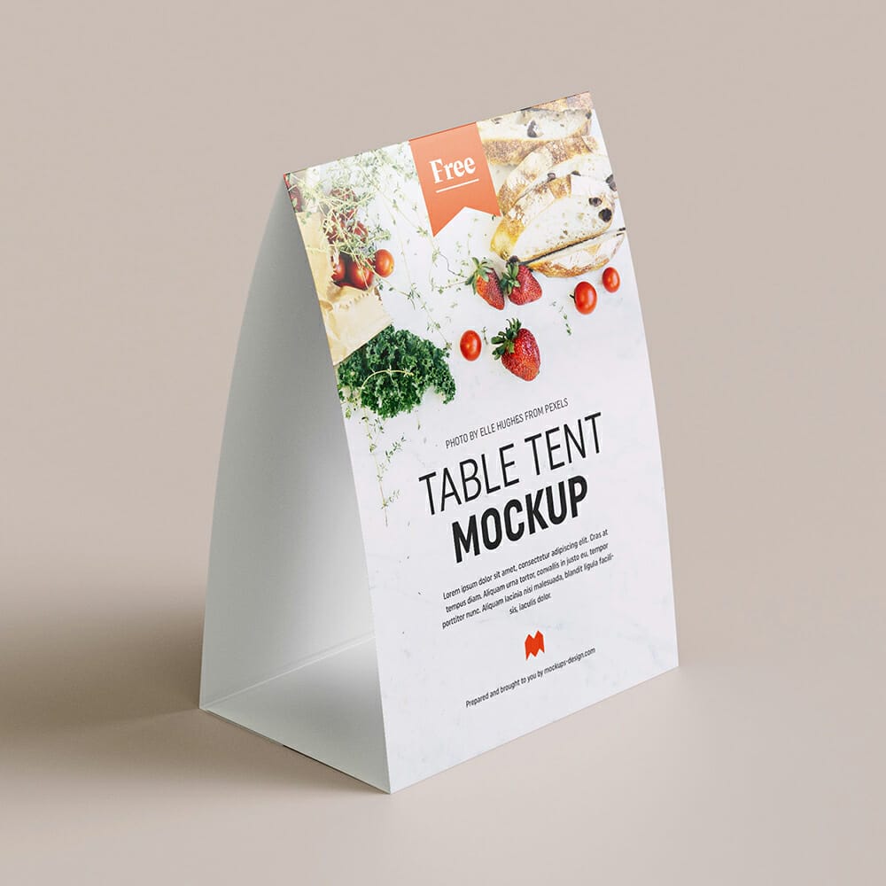 Free Table Tent Mockup