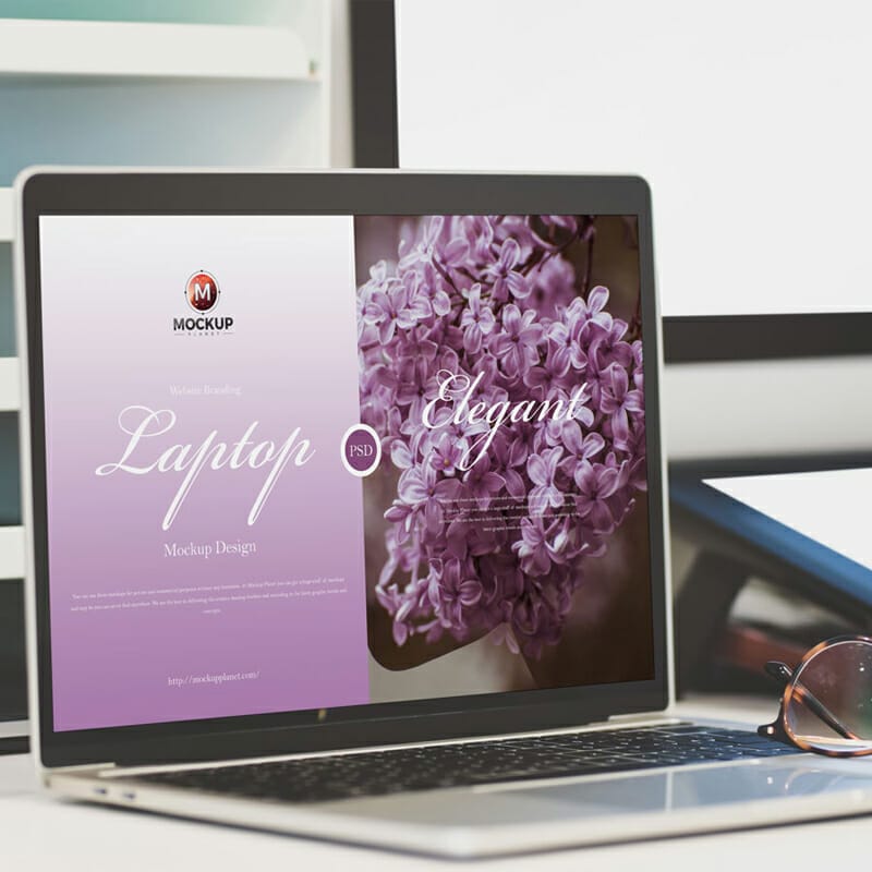 Free Website Branding Laptop Mockup Design