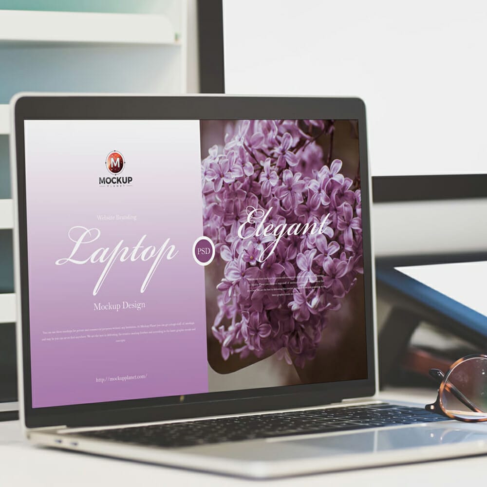 Free Website Branding Laptop Mockup Design