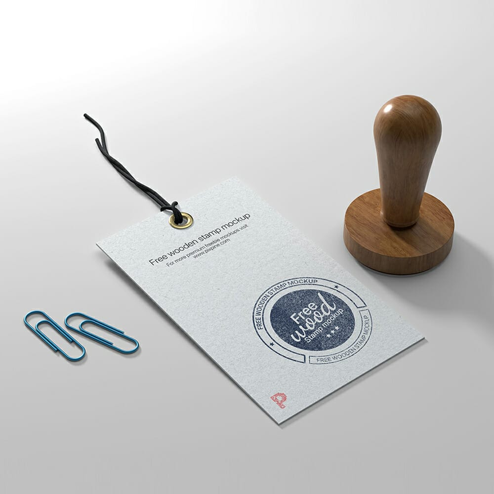 Free Wooden Stamp Mockup