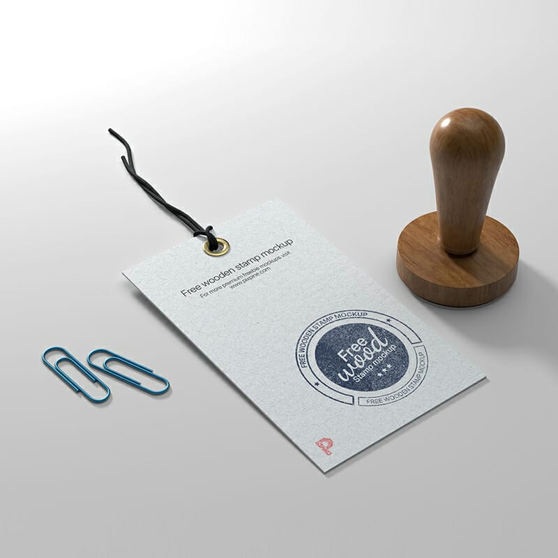 Free Wooden Stamp Mockup