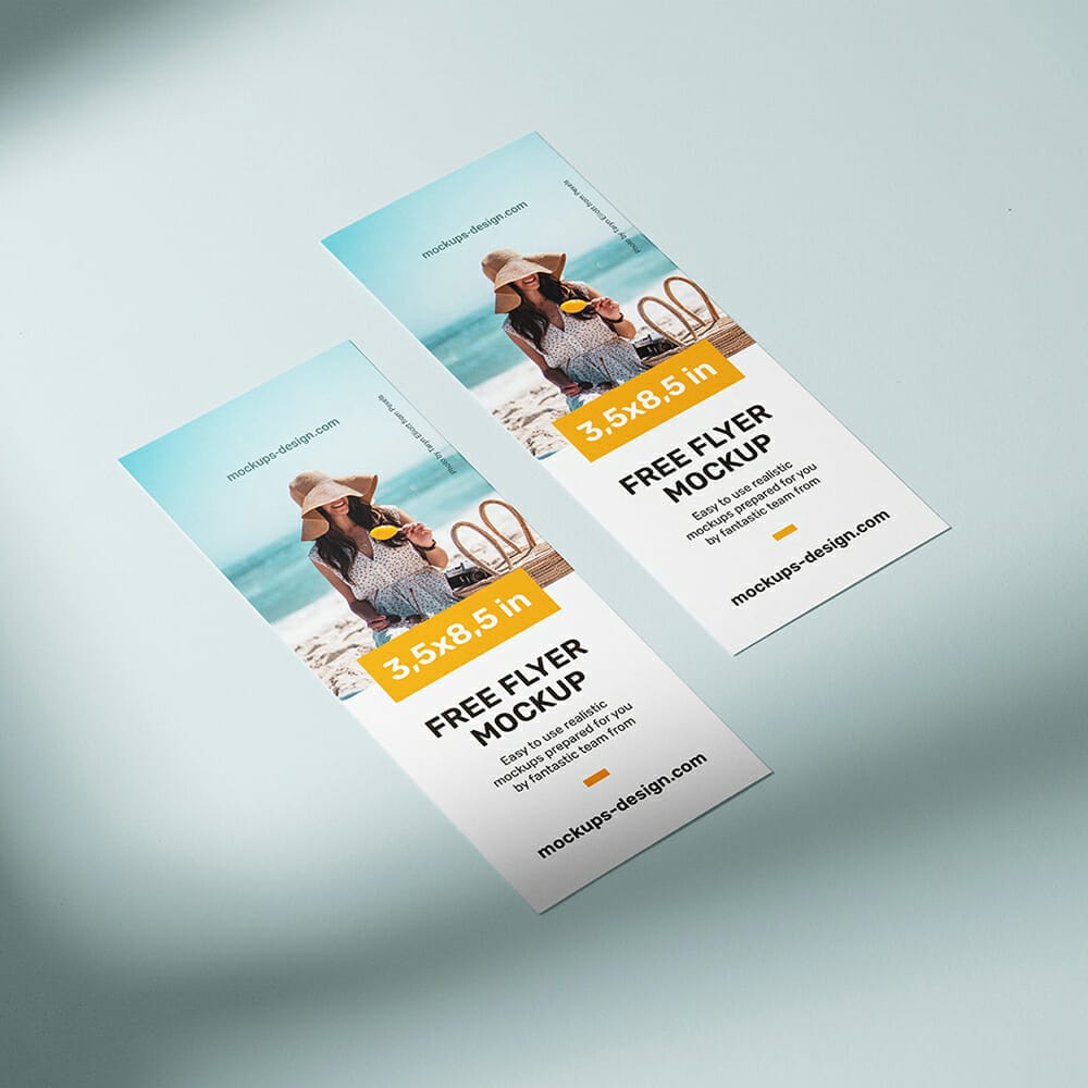 Free 3,5x8,5 in Flyer Mockup