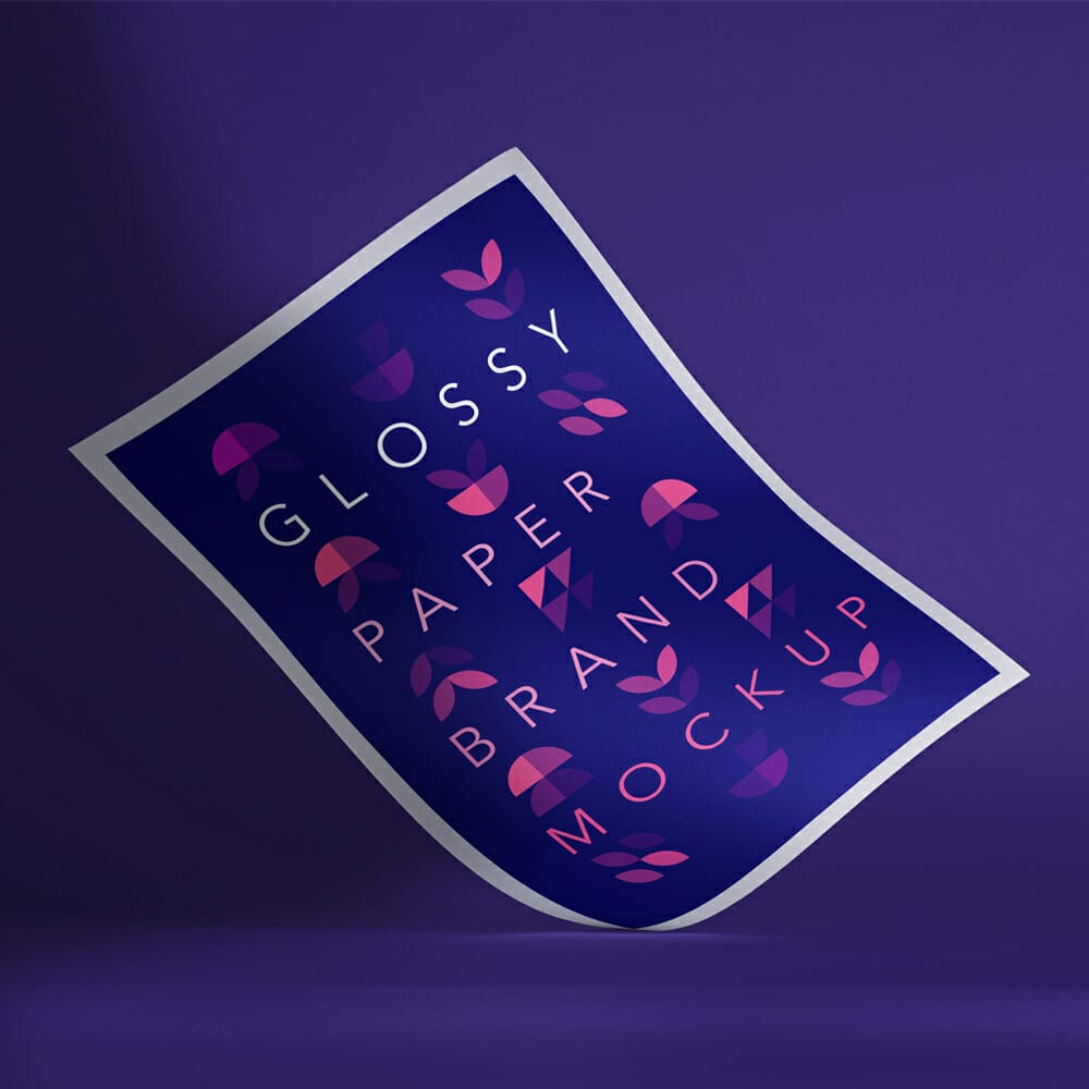 Glossy Branding PSD Paper Mockup