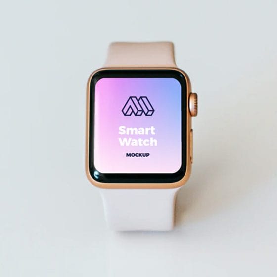 Golden Smart Watch PSD Mockup