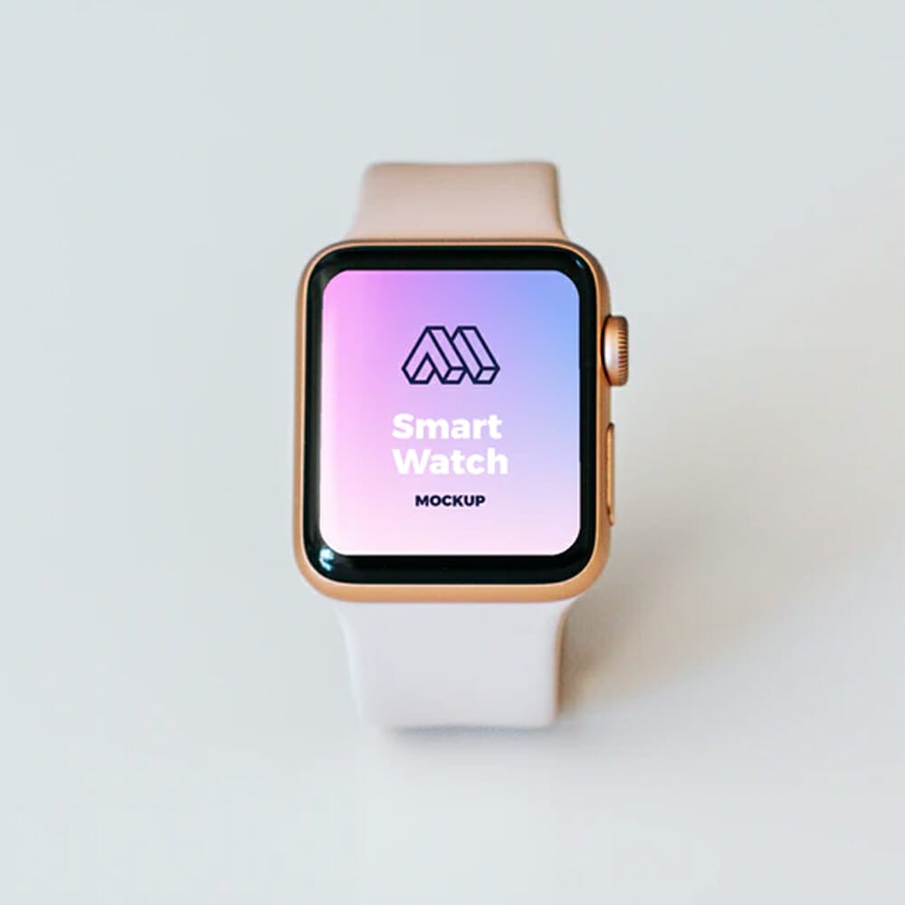 Golden Smart Watch PSD Mockup