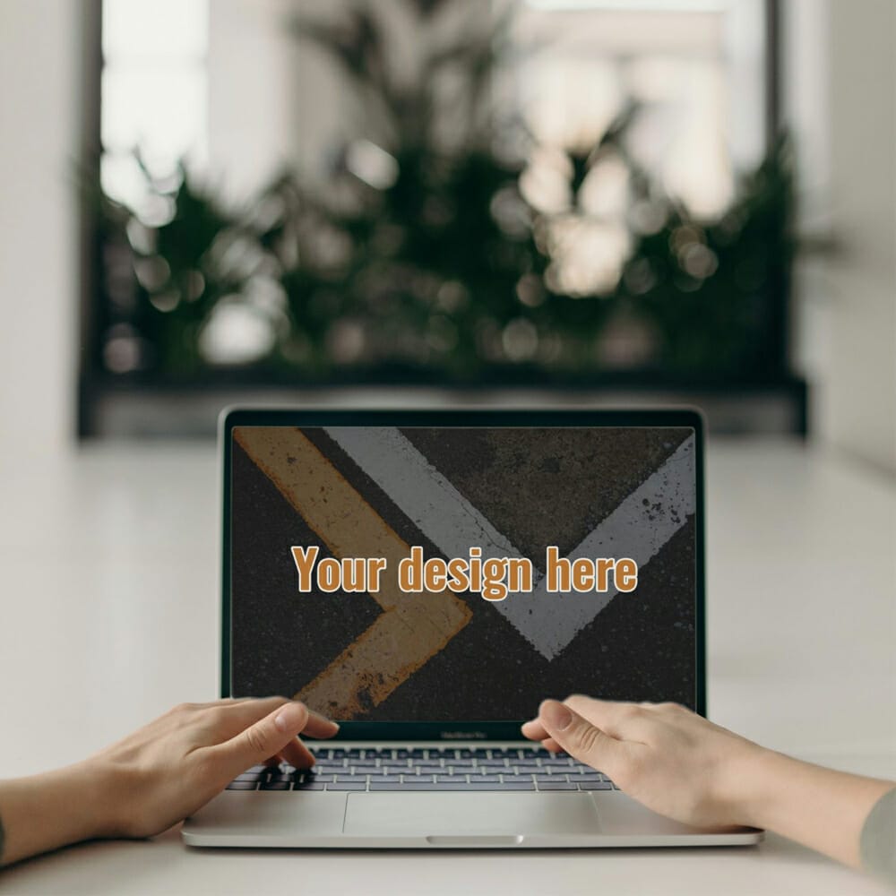 Hands on Laptop Mockup