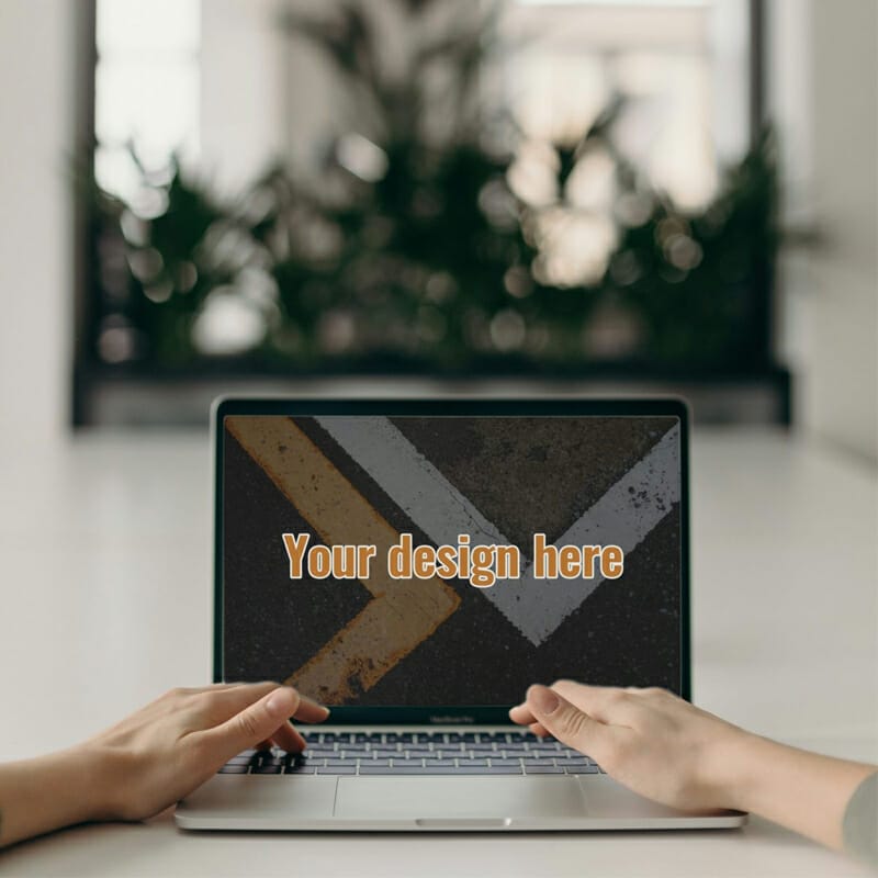 Hands on Laptop Mockup