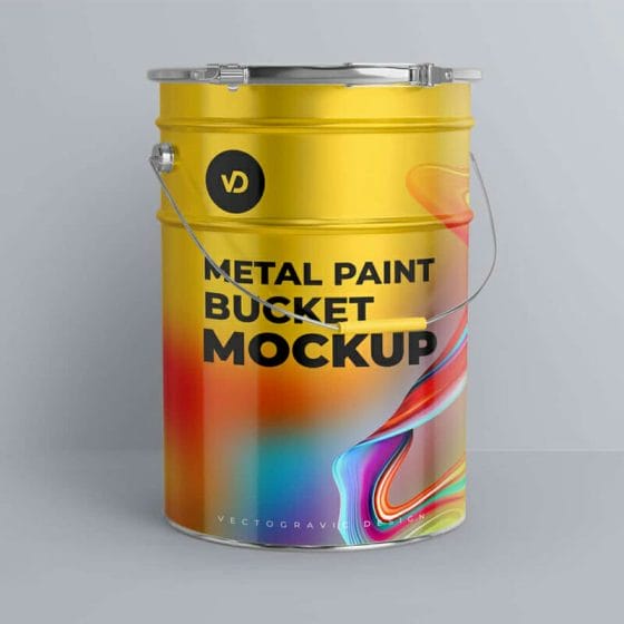 Metal Paint Bucket Mockups