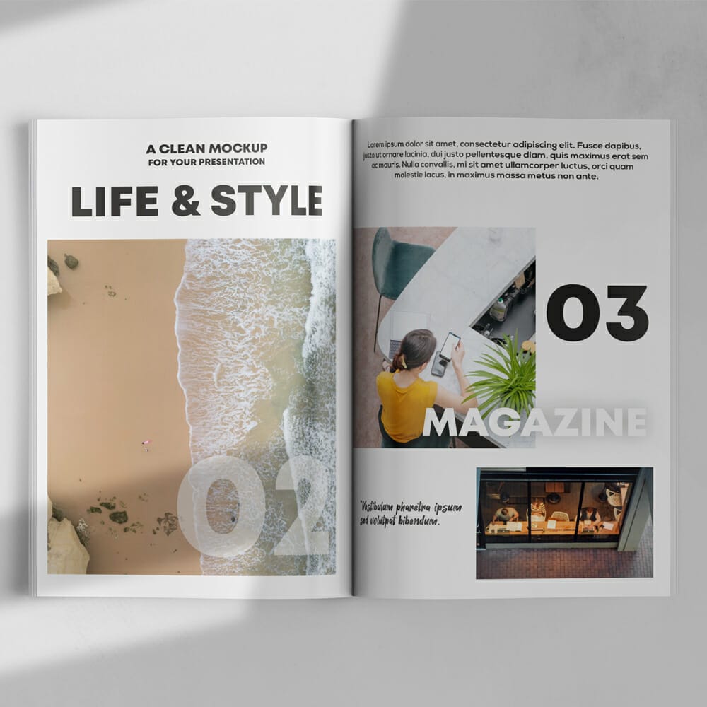Opened Magazine Free Mockup