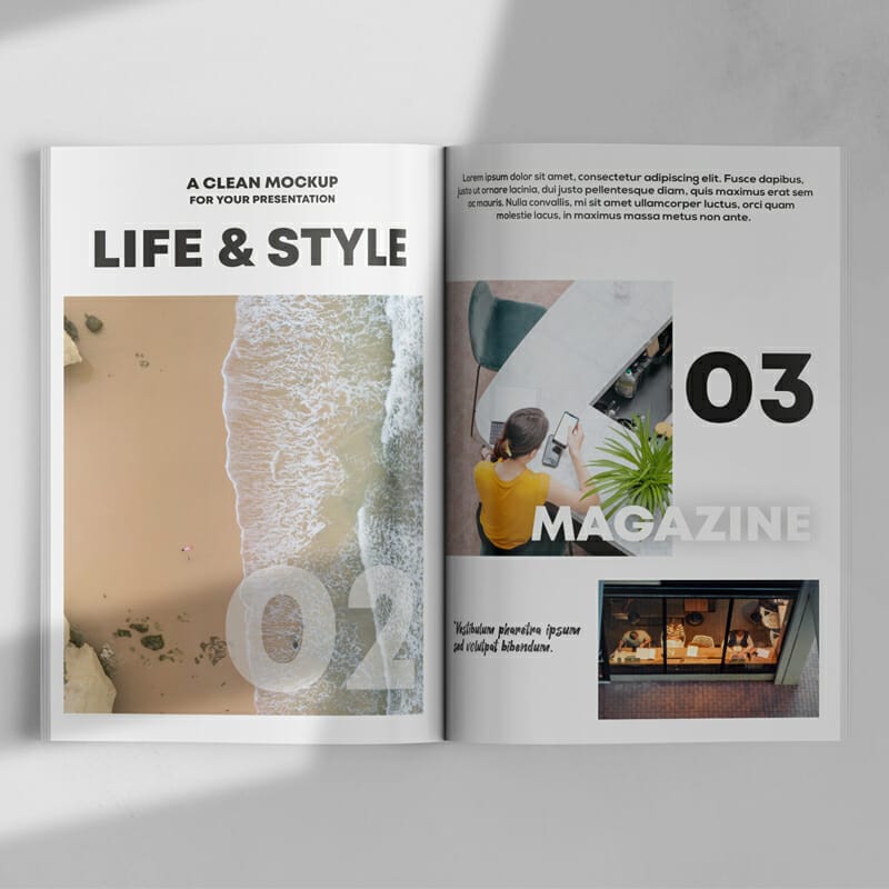 Opened Magazine Free Mockup