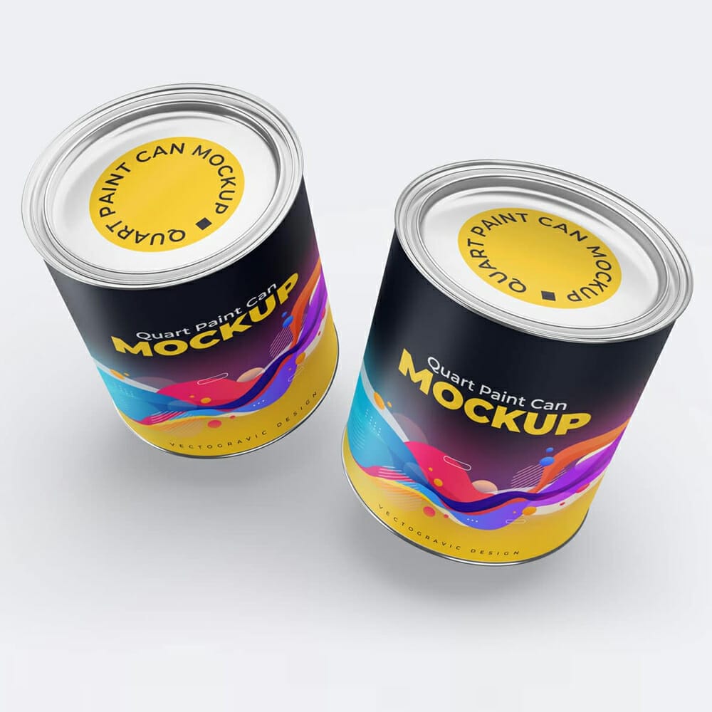 Quart Paint Can Mockups