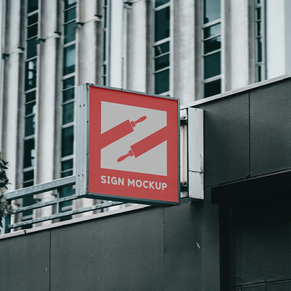 Sign on Building Mockup