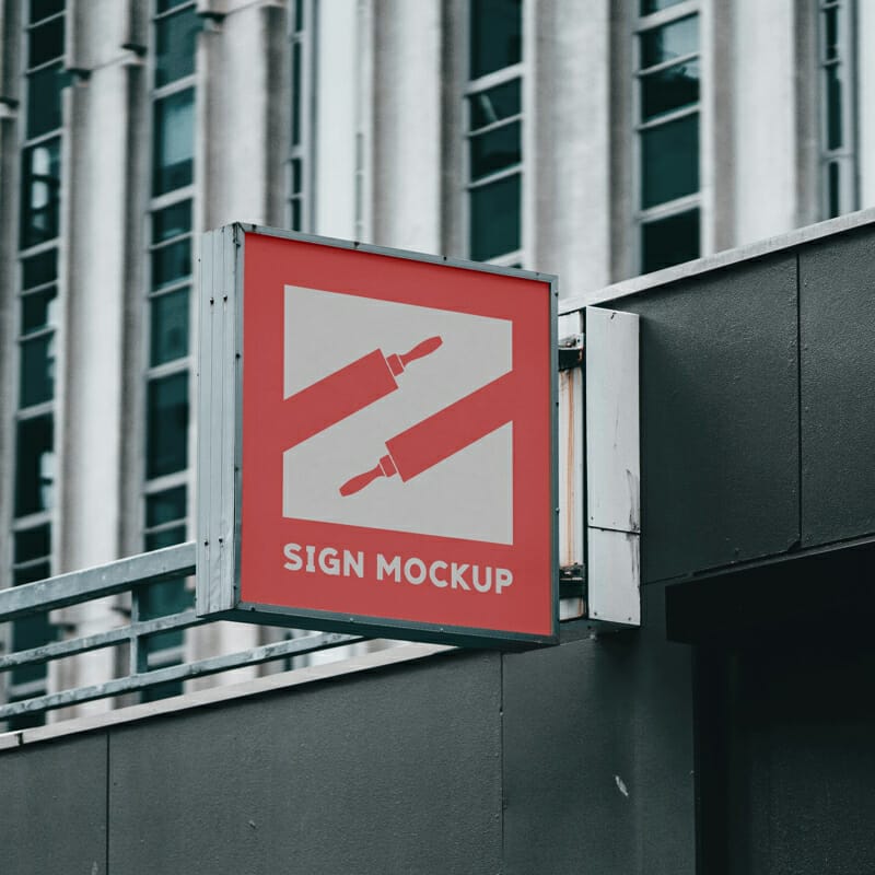 Sign on Building Mockup