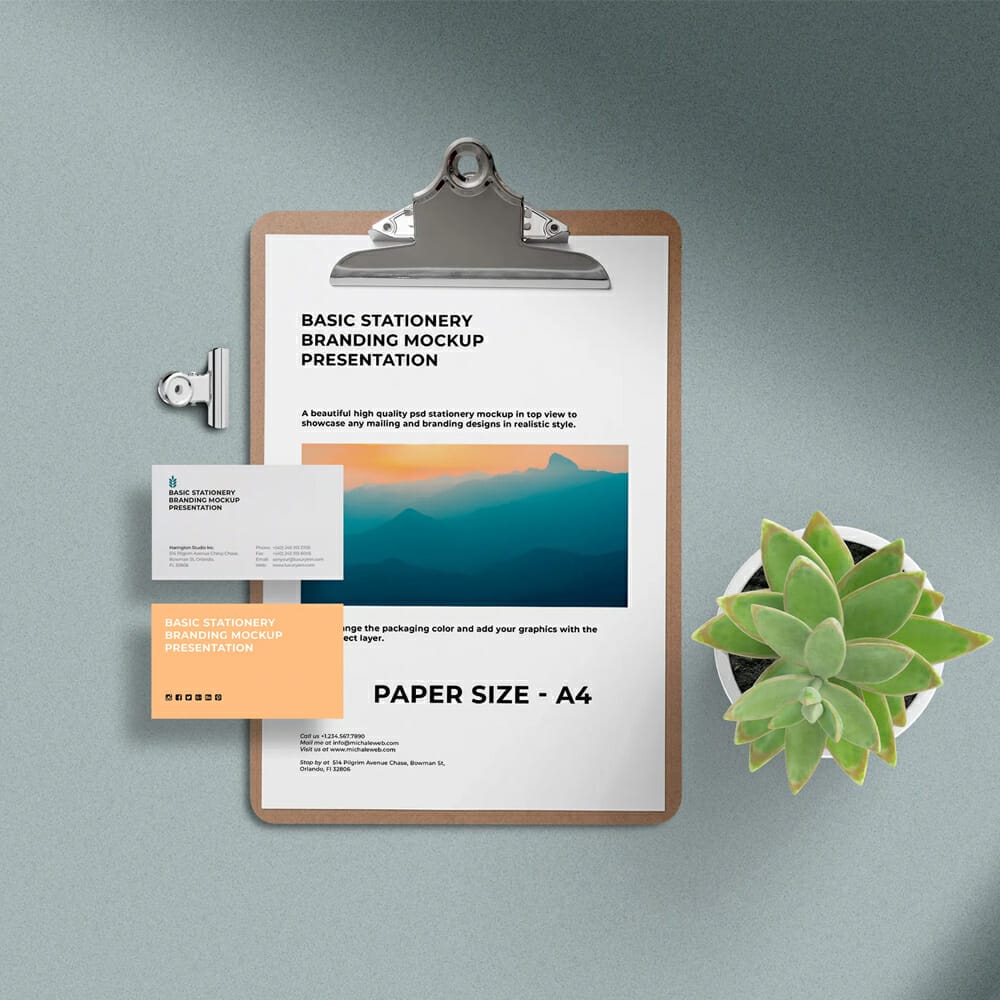 Stationery Branding PSD Mockup