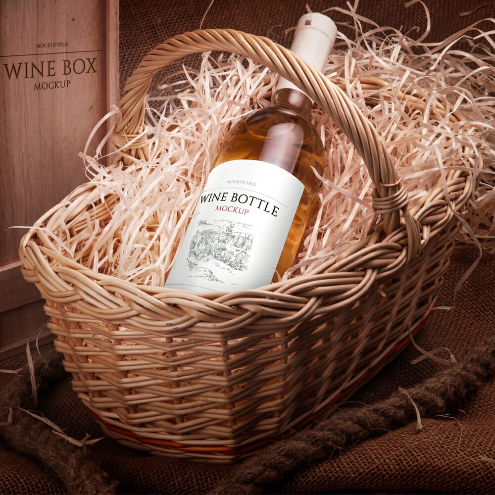 Wine Bottle PSD Mockup