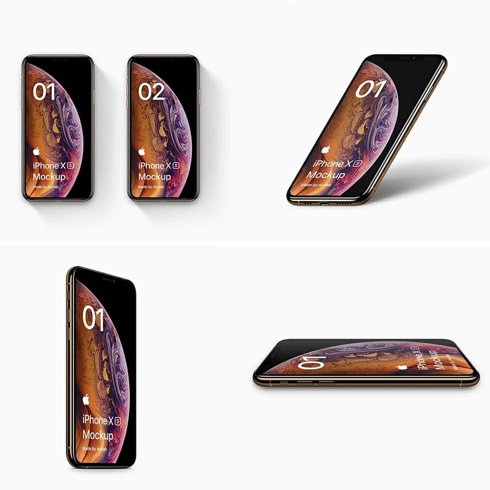 iPhone XS - 4 Mockups Scenes