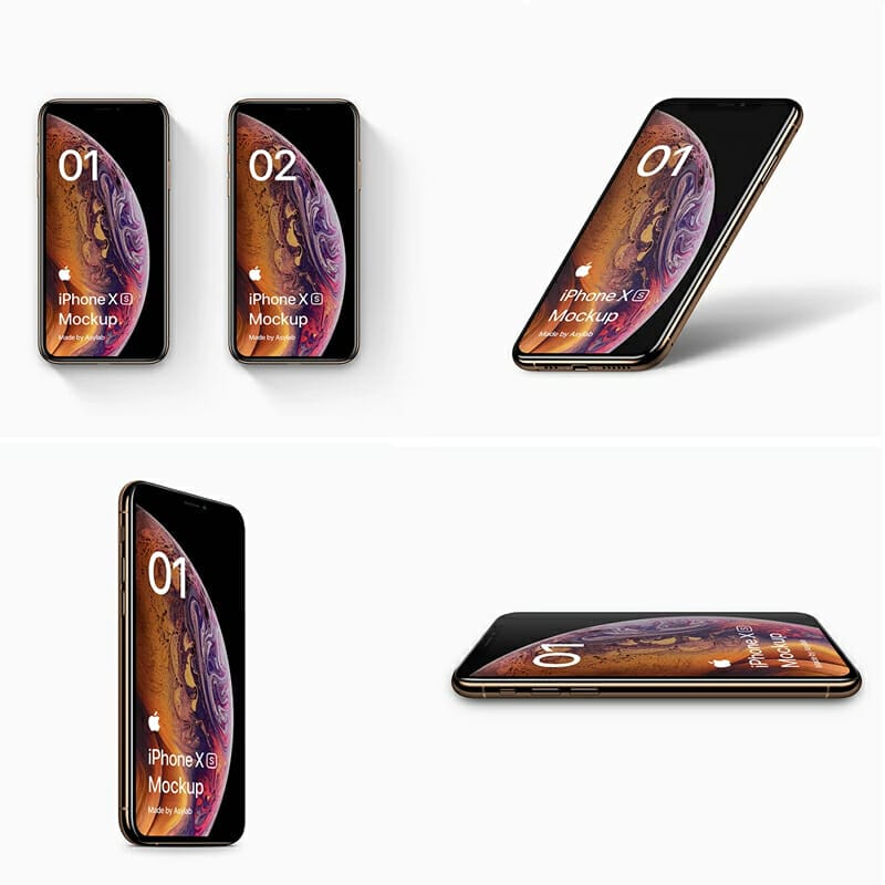 iPhone XS - 4 Mockups Scenes