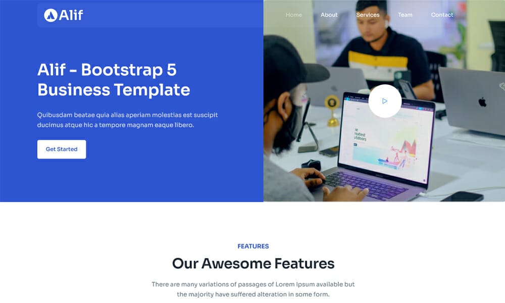 Alif – Free Bootstrap 5 Business Template