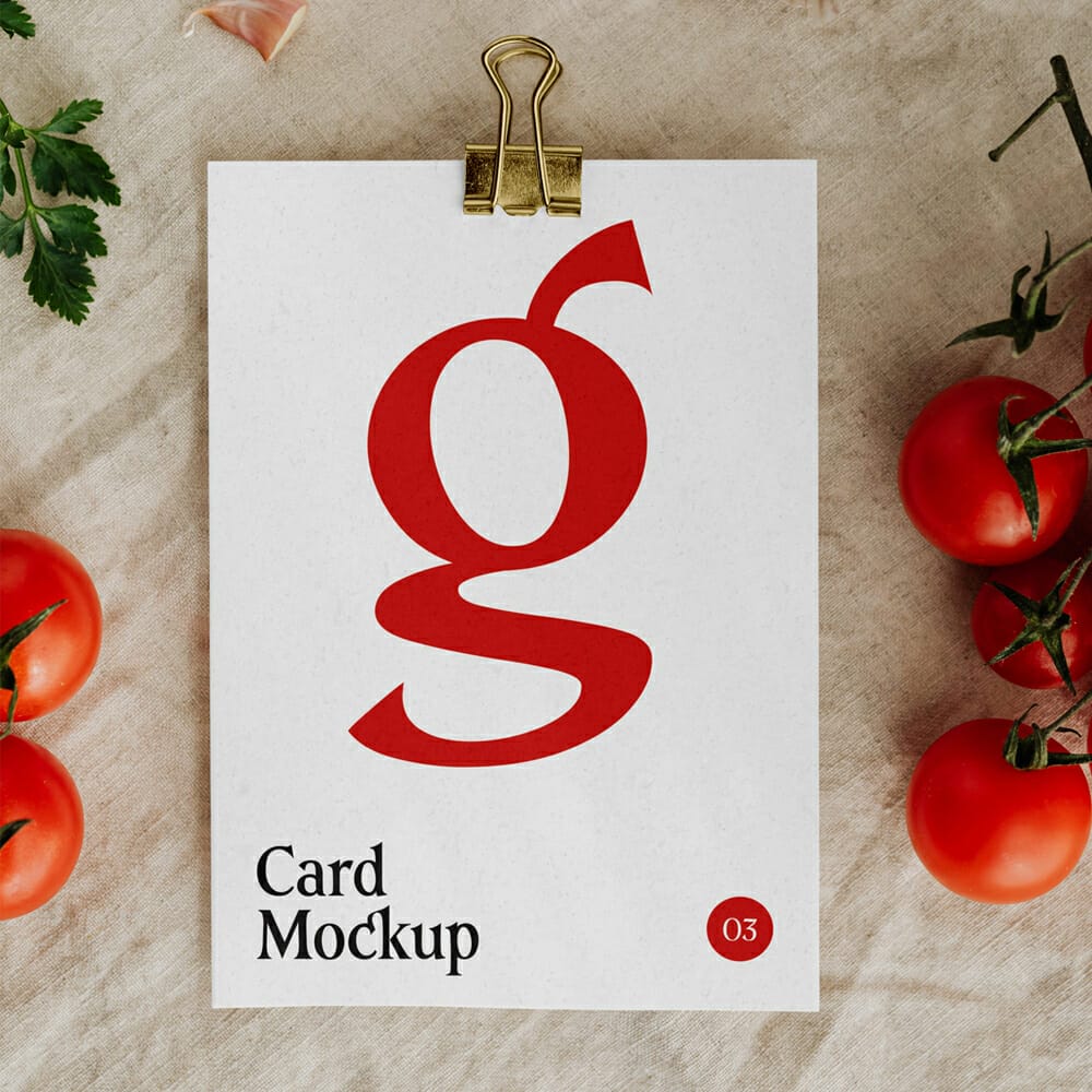 Card With Tomato Mockup