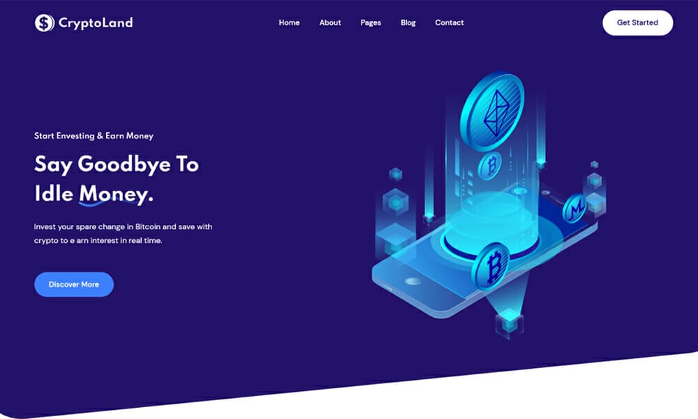 CryptoLand – Cryptocurrency HTML Template