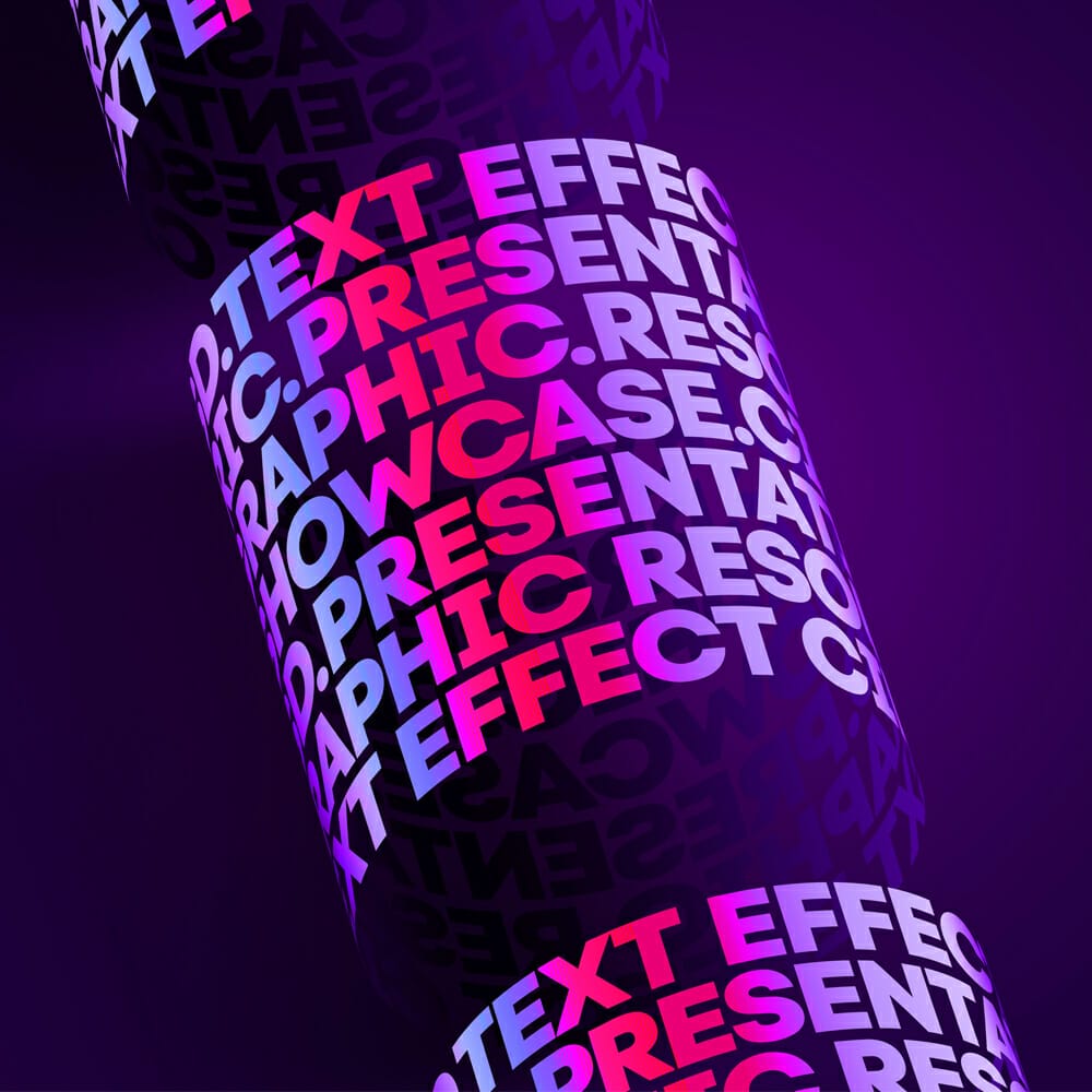 Cylindric PSD Text Effect Mockup