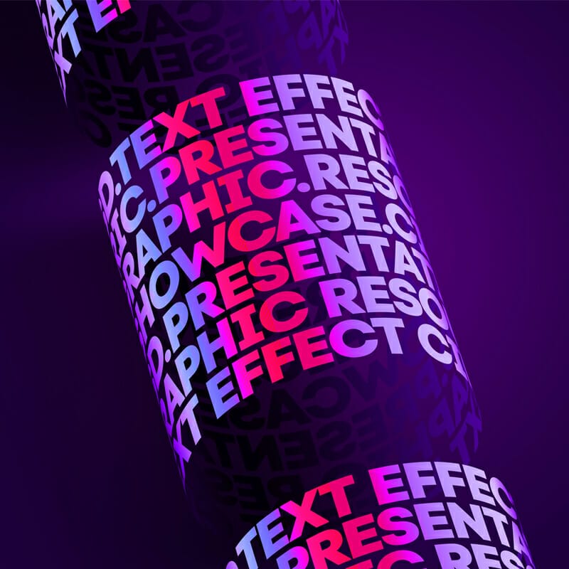 Cylindric PSD Text Effect Mockup