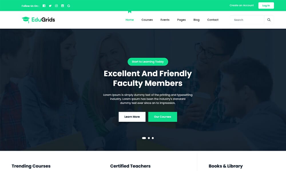 EduGrids - Education Website Template