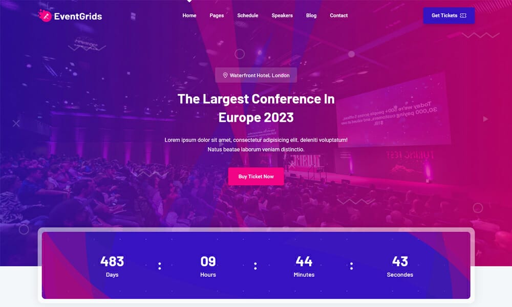 EventGrids - Free Bootstrap 5 Conference and Event HTML Template