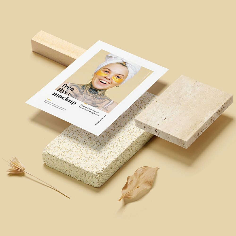 Floating A5 Flyer Mockup