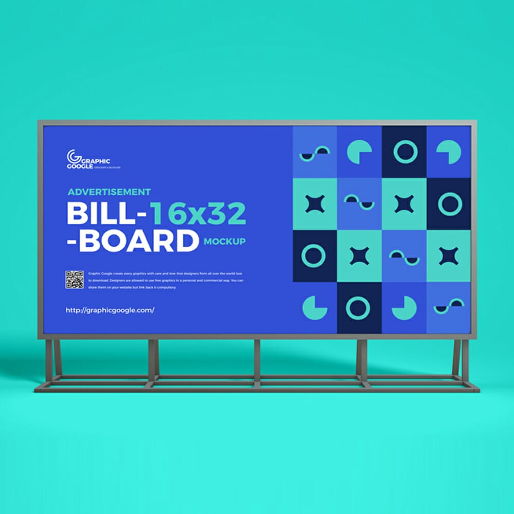Free Advertisement 16×32 Billboard Mockup