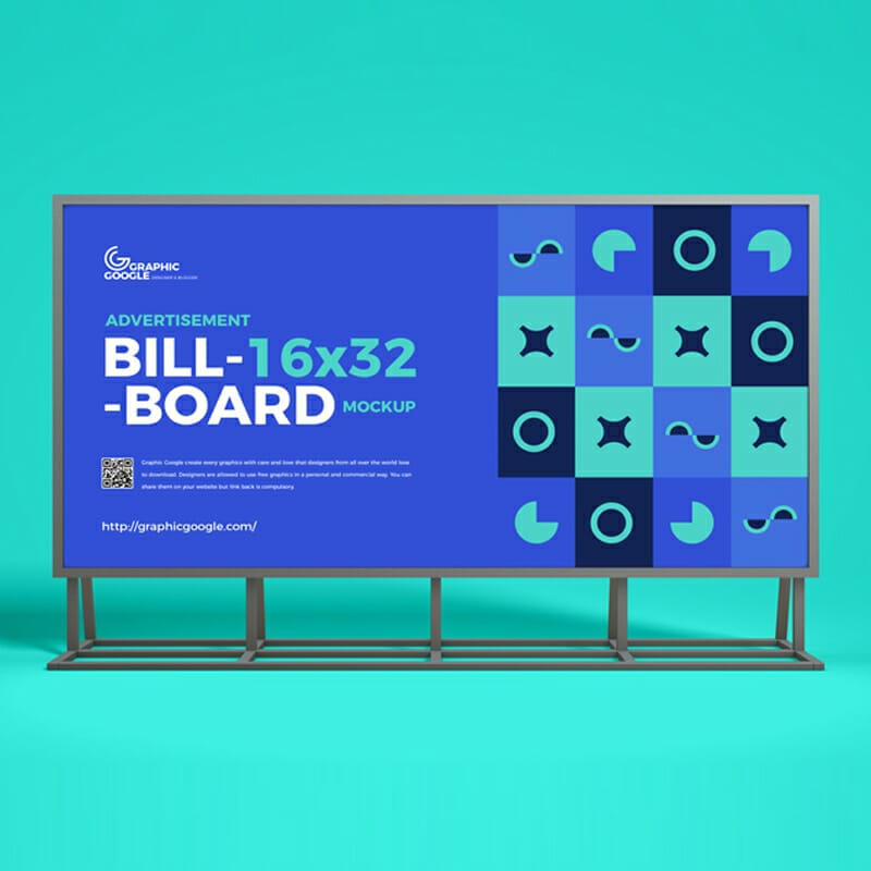 Free Advertisement 16×32 Billboard Mockup