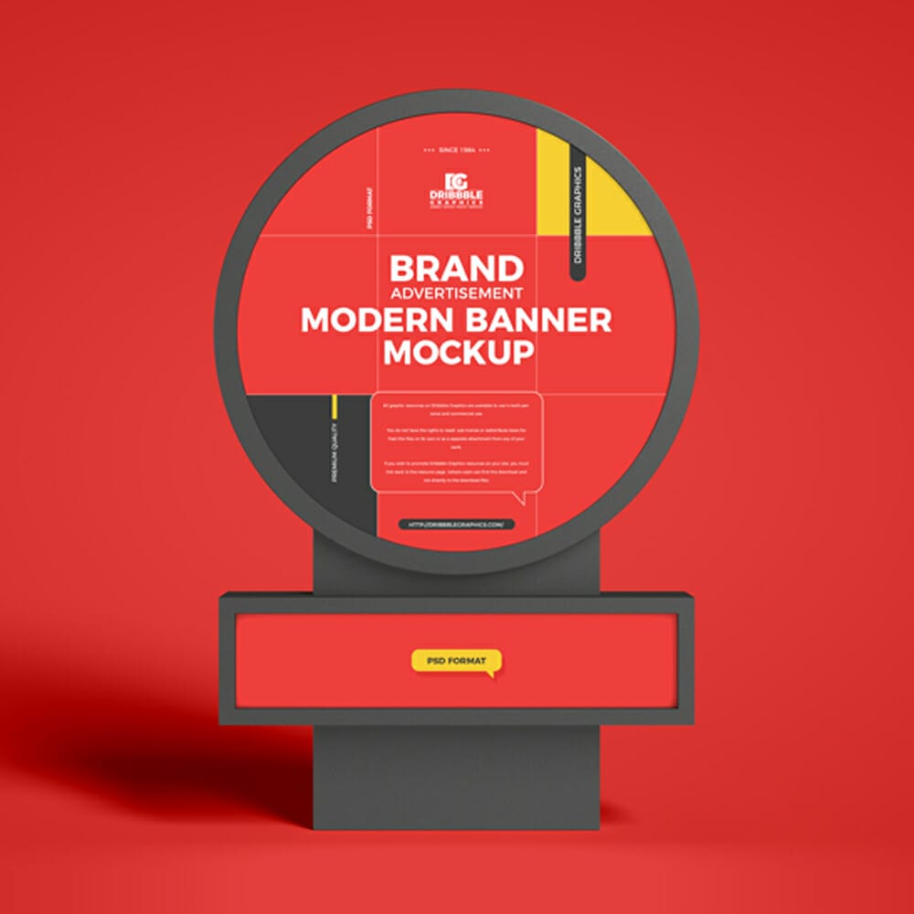 Free Brand Advertisement Modern Banner Mockup