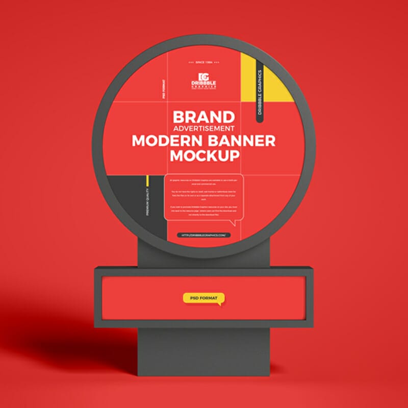 Free Brand Advertisement Modern Banner Mockup