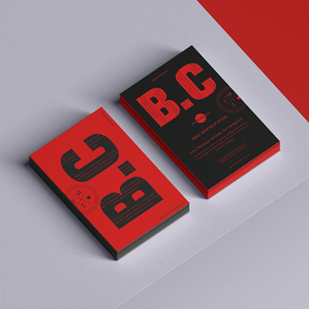 Free Branding Stack Of Business Card Mockup