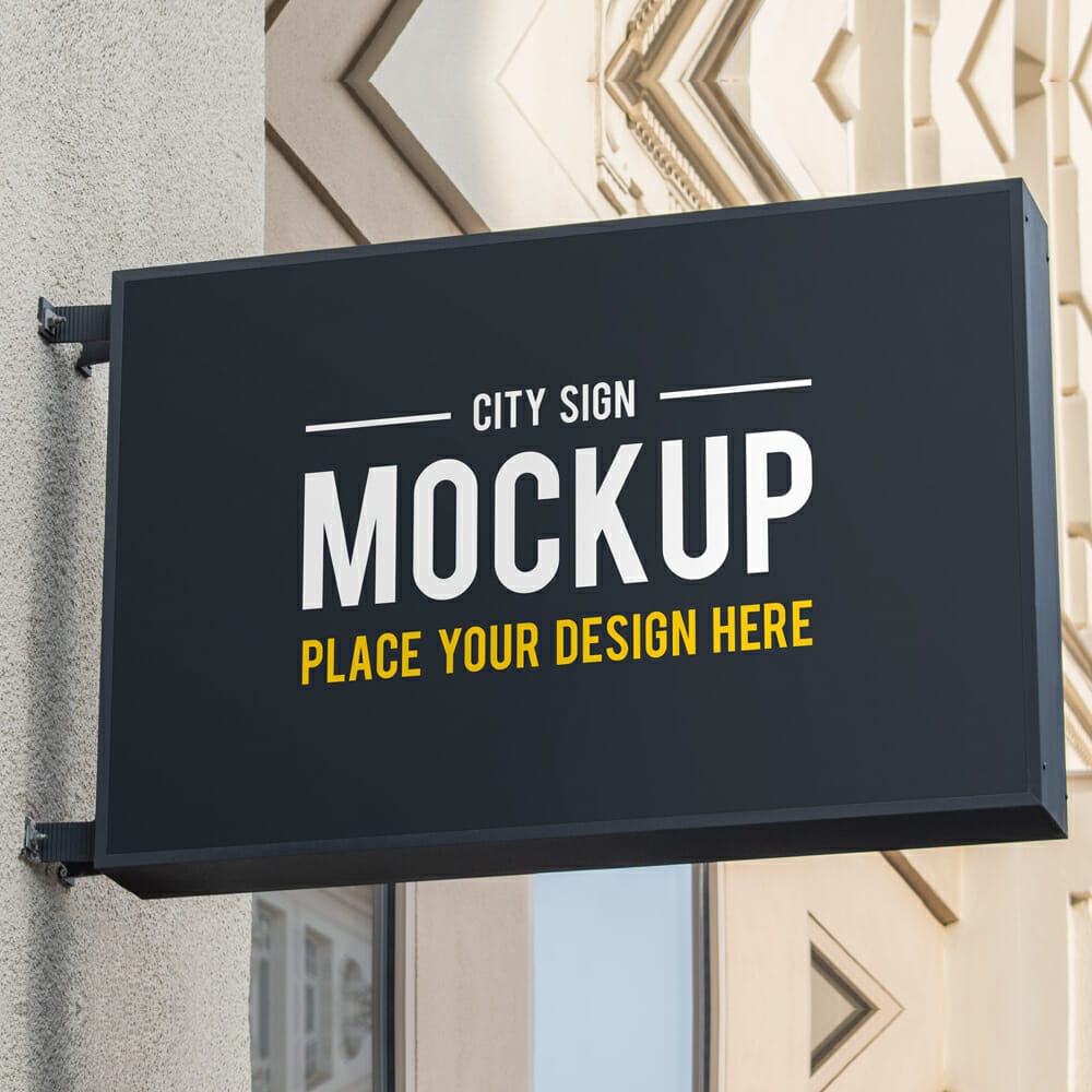 Free City Sign Mockup
