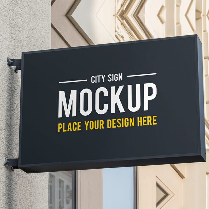 Free City Sign Mockup