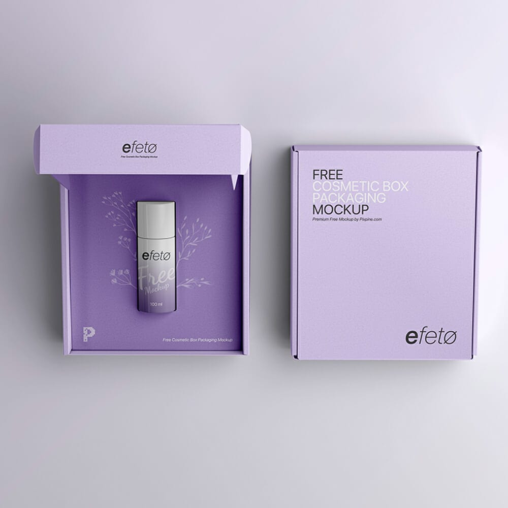 Free Cosmetic Box Packaging Mockup
