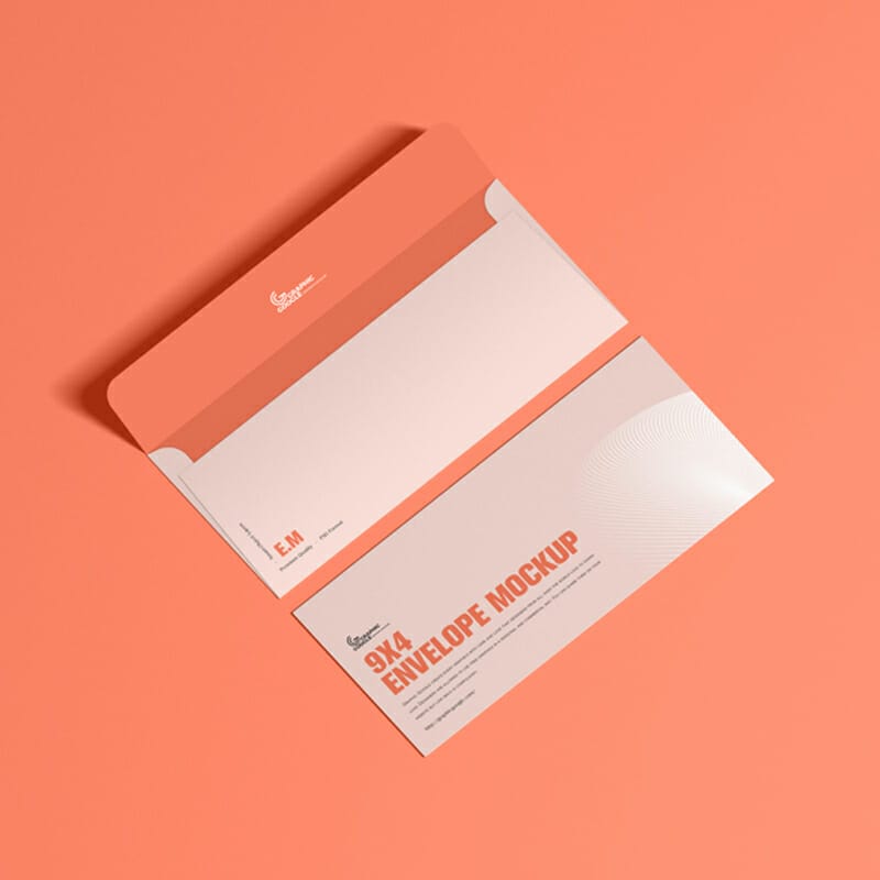 Free 9×4 Envelope Mockup