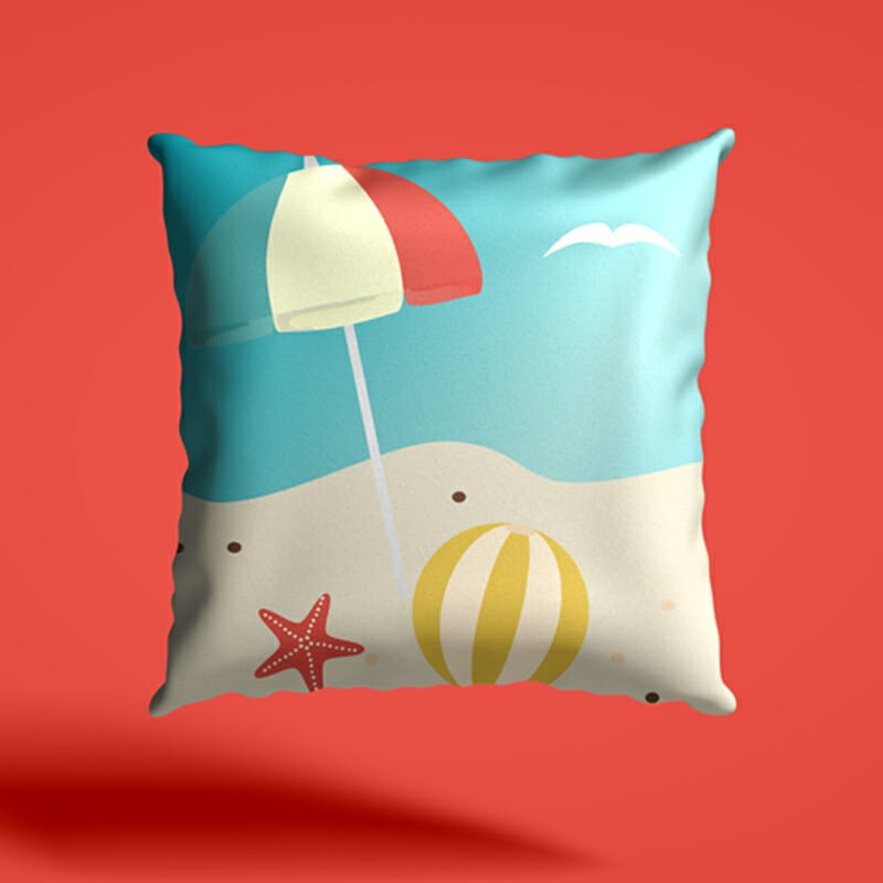 Free Floating Pillow Mockup