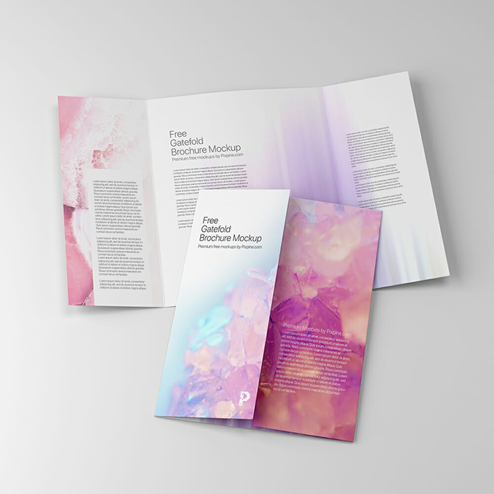Free Gatefold Brochure Mockup