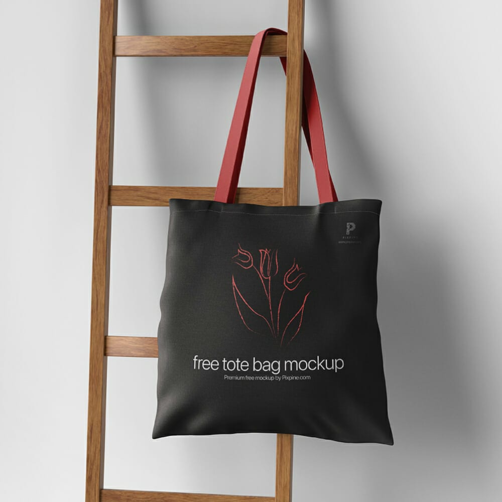 Free Hanging Tote Bag Mockup