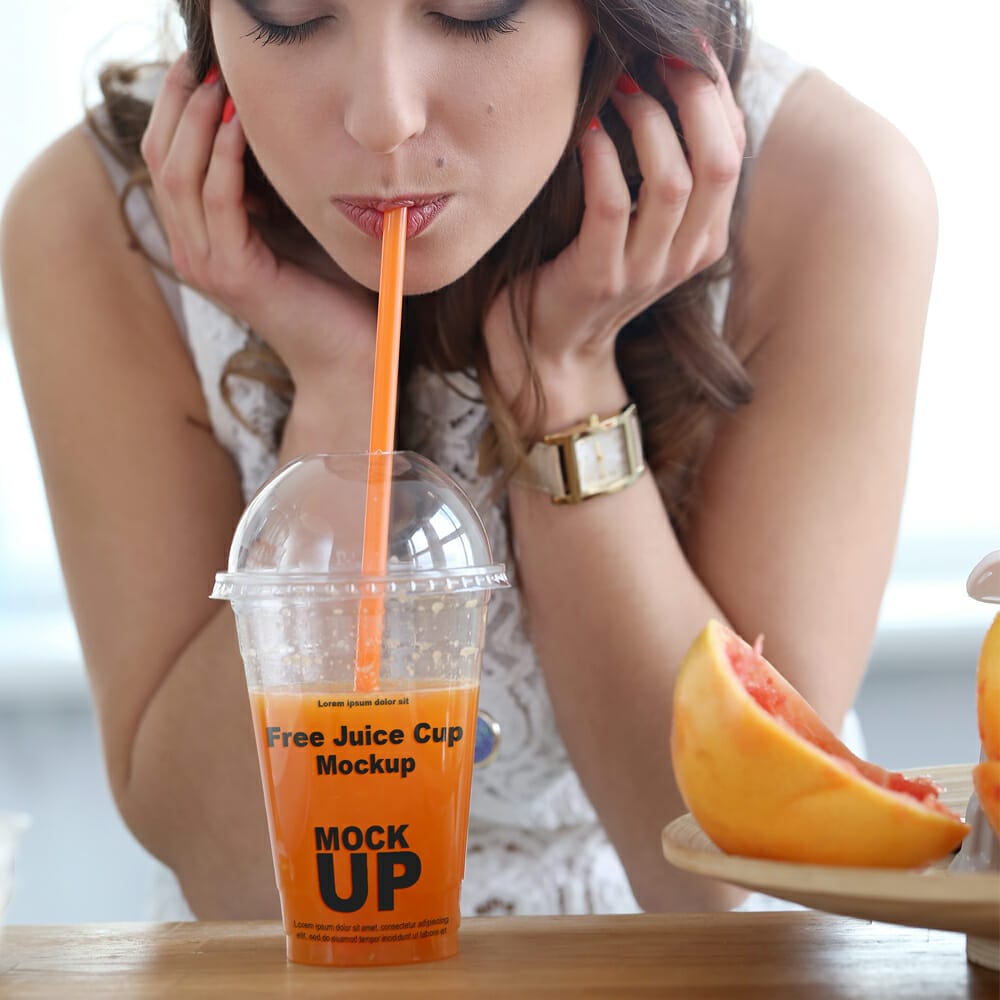 Free Juice Cup Mockup PSD Template