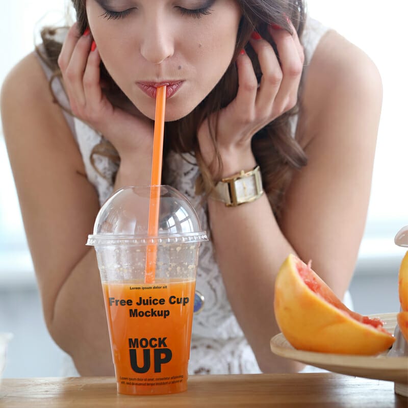 Free Juice Cup Mockup PSD Template